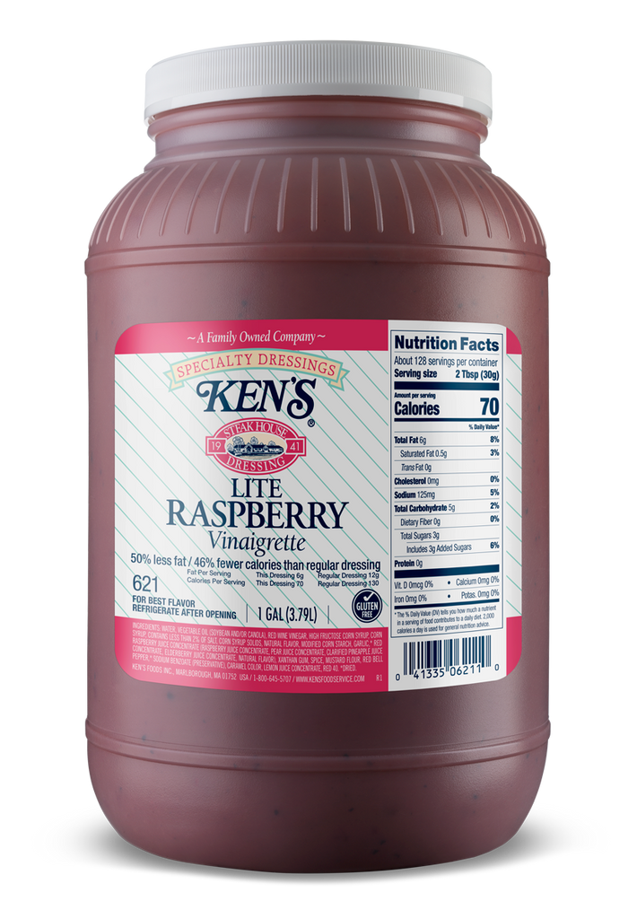 Ken's Foods 1 Gallon Lite Raspberry Vinaigrette Dressing