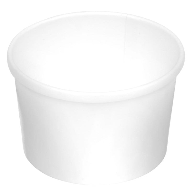 Choice 8 oz. White Double Poly-Coated Paper Food Cup with Vented