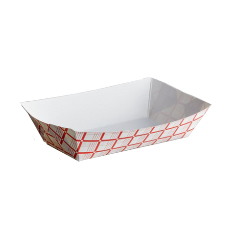 #500 5 lb Red Check Paper Food Tray 7070