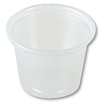 Pack] 3 Oz Leak Plastic Condiment Souffle Containers with Attached